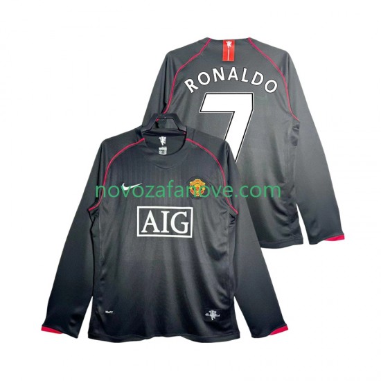 Nogometni Dres Manchester United Critstiano Ronaldo 7 2007 Retro Muški Gostujući 2008 Dugim Rukavima