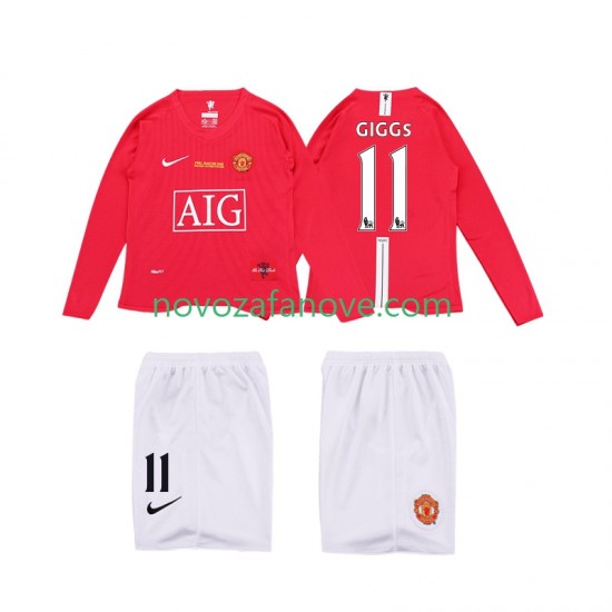 Nogometni Dres Manchester United GIGGS 11 Premier League 2009 Retro Dječji Domaći 2008 Dugim Rukavima