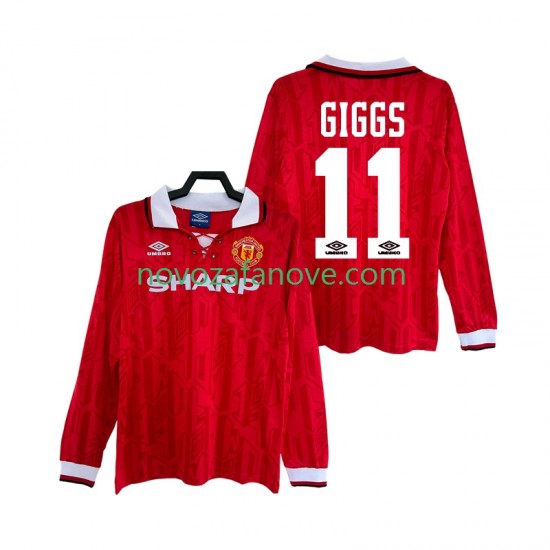 Nogometni Dres Manchester United GIGGS 11 1992 Retro Muški Domaći 1994 Dugim Rukavima