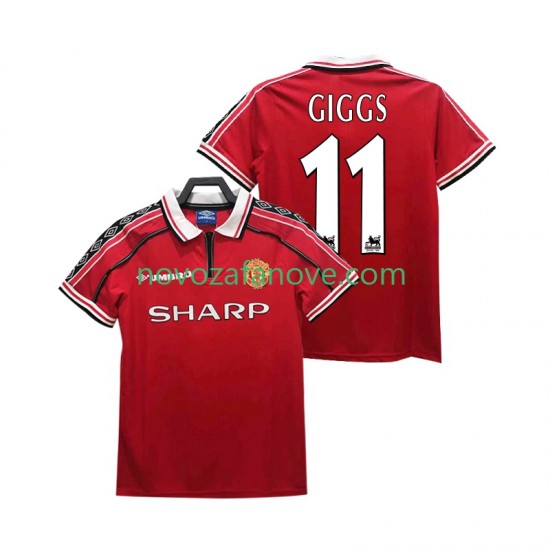 Nogometni Dres Manchester United GIGGS 11 Retro Muški Domaći 1998 1999 Kratkih Rukava