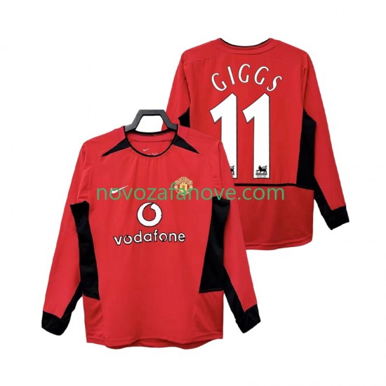 Nogometni Dres Manchester United GIGGS 11 Retro Muški Domaći 2004 2002 Dugim Rukavima