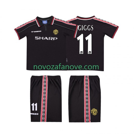 Nogometni Dres Manchester United GIGGS 11 Retro Dječji Gostujući 1998 1999 Kratkih Rukava