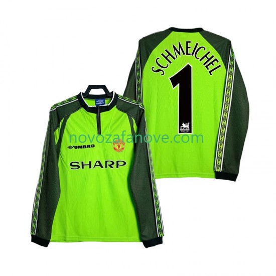 Nogometni Dres Manchester United SCHMEICHEL 1 2000 Golmanski Retro Muški Domaći 1998 Dugim Rukavima