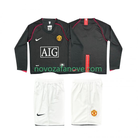 Nogometni Dres Manchester United 2007 Retro Dječji Gostujući 2008 Dugim Rukavima