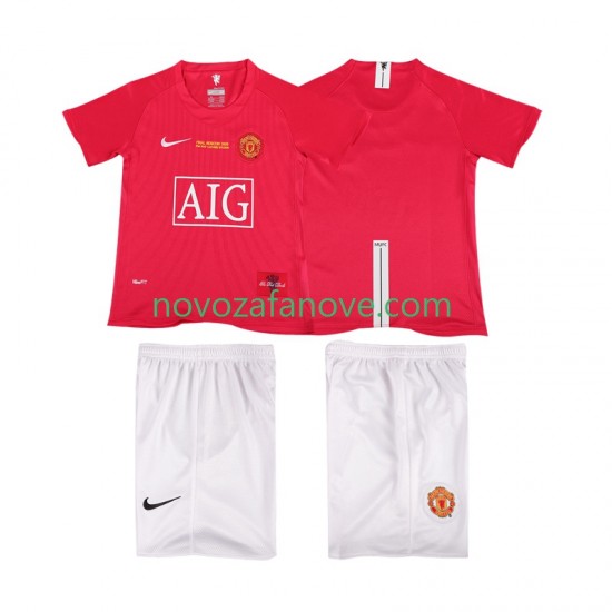 Nogometni Dres Manchester United Champions League 2007 Retro Dječji Domaći 2008 Kratkih Rukava