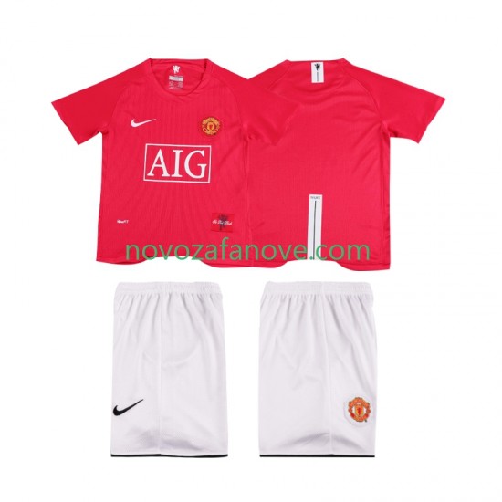 Nogometni Dres Manchester United Premier League 2007 Retro Dječji Domaći 2008 Kratkih Rukava
