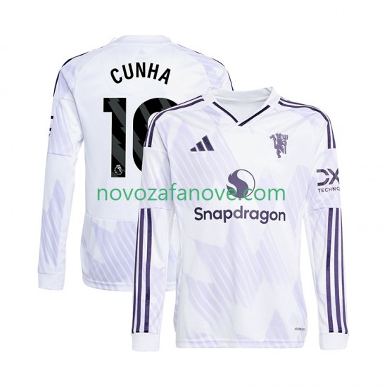 Nogometni Dres Manchester United Matheus Cunha 10 Muški Gostujući 2025-2026 Dugim Rukavima