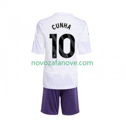 Nogometni Dres Manchester United Matheus Cunha 10 Dječji Gostujući 2025-2026 Kratkih Rukava