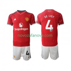 Nogometni Dres Manchester United Matthijs de Ligt 4 Dječji Domaći 2025-2026 Kratkih Rukava