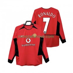 Nogometni Dres Manchester United RONALDO 7 Retro Muški Domaći 2004 2002 Dugim Rukavima
