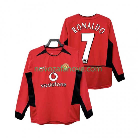 Nogometni Dres Manchester United RONALDO 7 Retro Muški Domaći 2004 2002 Dugim Rukavima