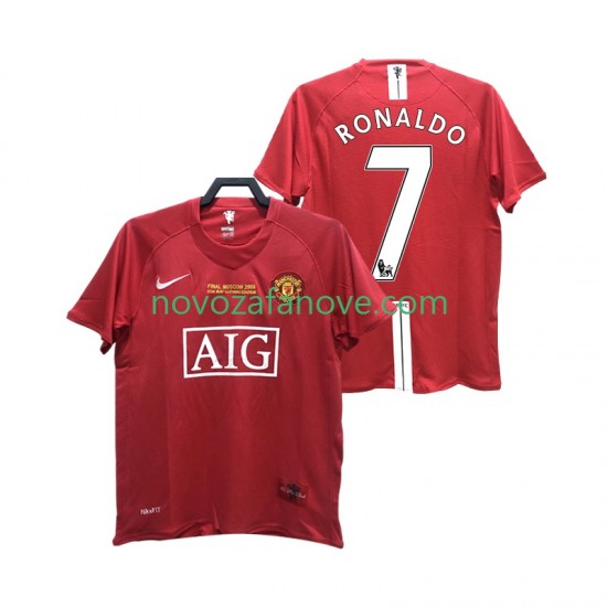 Nogometni Dres Manchester United RONALDO 7 2007 Retro Muški Domaći 2008 Kratkih Rukava