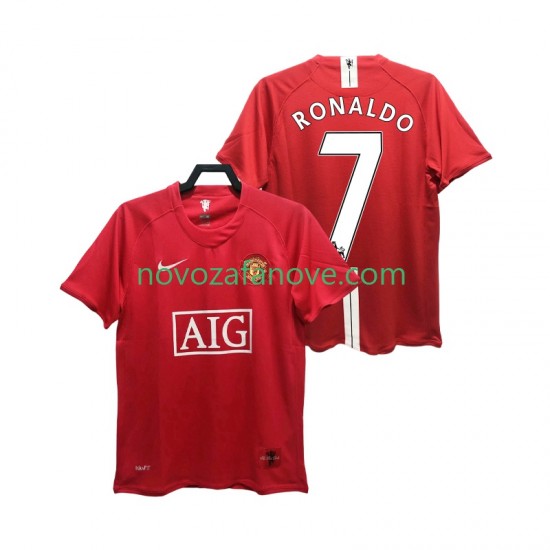 Nogometni Dres Manchester United RONALDO 7 Premier League 2007 Retro Muški Domaći 2008 Kratkih Rukava