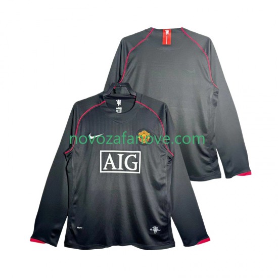 Nogometni Dres Manchester United 2007 Retro Muški Gostujući 2008 Dugim Rukavima