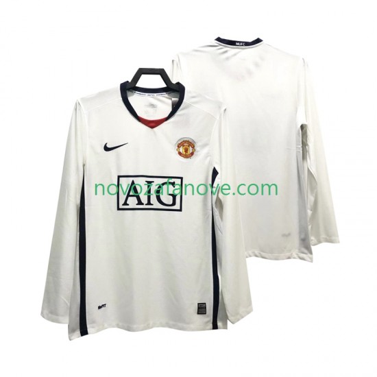 Nogometni Dres Manchester United Premier League 2009 Retro Muški Gostujući 2008 Dugim Rukavima