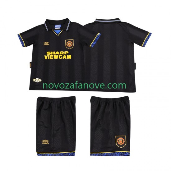 Nogometni Dres Manchester United 1993 Retro Dječji Gostujući 1994 Kratkih Rukava