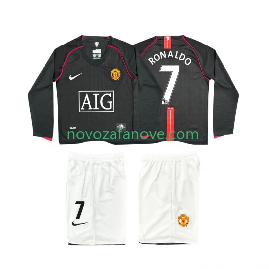 Nogometni Dres Manchester United Ronaldo 7 2007 Retro Dječji Gostujući 2008 Dugim Rukavima