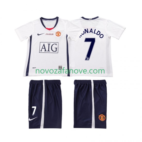 Nogometni Dres Manchester United Ronaldo 7 Champions League 2009 Retro Dječji Gostujući 2008 Kratkih Rukava