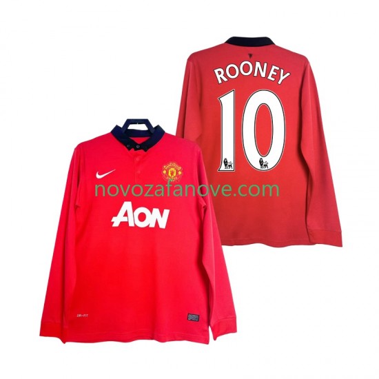 Nogometni Dres Manchester United Rooney 10 2013 2014 Retro Muški Domaći Dugim Rukavima