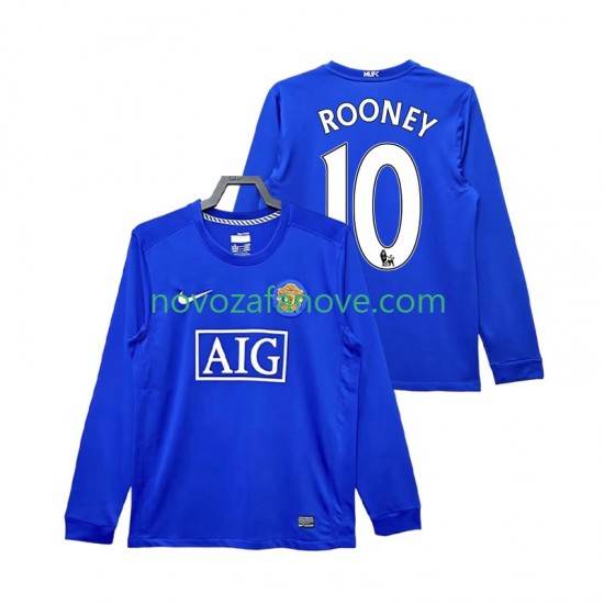 Nogometni Dres Manchester United Rooney 10 2009 Retro Muški Treći 2008 Dugim Rukavima