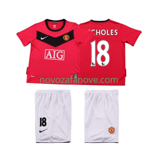 Nogometni Dres Manchester United SCHOLES 18 2009 Retro Dječji Domaći 2010 Kratkih Rukava