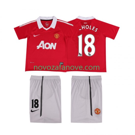 Nogometni Dres Manchester United SCHOLES 18 Retro Dječji Domaći 2011 2010 Kratkih Rukava
