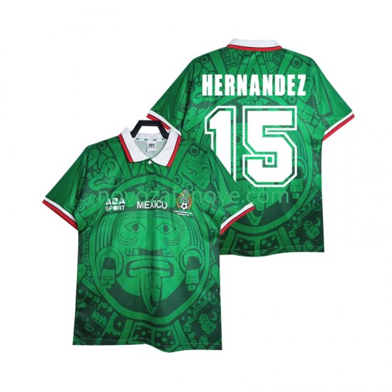 Nogometni Dres Meksiko HERNANDEZ 15 Retro Muški Domaći 1998 Kratkih Rukava