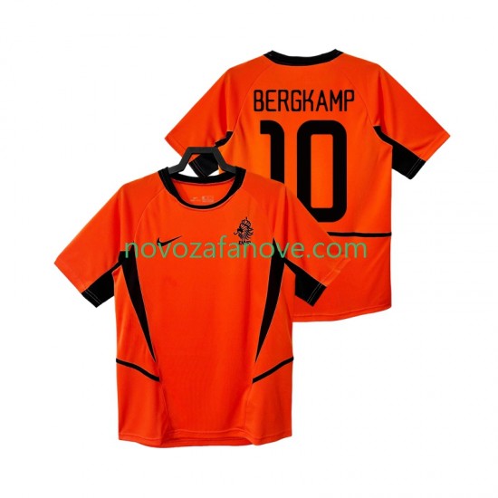 Nogometni Dres Nizozemska BERGKAMP 10 Retro Muški Domaći 2002 Kratkih Rukava