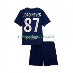 Nogometni Dres Paris Saint-Germain Joao Neves 87 Dječji Domaći 2025-2026 Kratkih Rukava