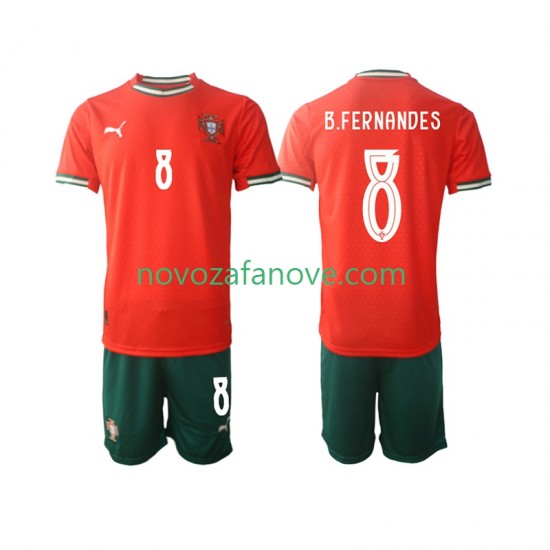 Nogometni Dres Portugal Bruno Fernandes 8 Dječji Domaći 2025-2026 Kratkih Rukava