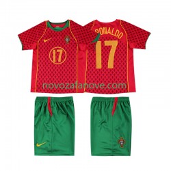 Nogometni Dres Portugal Cristiano Ronaldo 17 Retro Dječji Domaći 2004 Kratkih Rukava