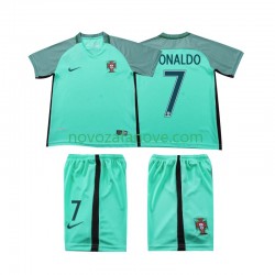 Nogometni Dres Portugal Cristiano Ronaldo 7 2016 Retro Dječji Gostujući Kratkih Rukava