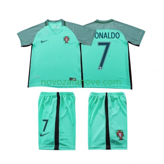 Nogometni Dres Portugal Cristiano Ronaldo 7 2016 Retro Dječji Gostujući Kratkih Rukava