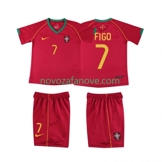 Nogometni Dres Portugal FIGO 7 Retro Dječji Domaći 2006 Kratkih Rukava