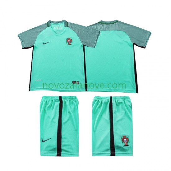 Nogometni Dres Portugal 2016 Retro Dječji Gostujući Kratkih Rukava