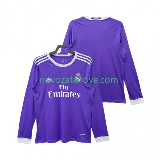 Nogometni Dres Real Madrid 2016 2017 Retro Muški Gostujući Dugim Rukavima