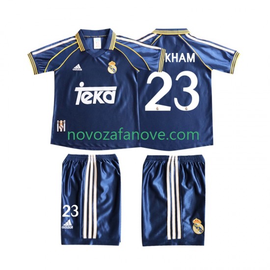 Nogometni Dres Real Madrid BECERHAM 23 Retro Dječji Treći 1998 1999 Kratkih Rukava