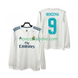 Nogometni Dres Real Madrid BENZEMA 9 2017 2018 Retro Muški Domaći Dugim Rukavima