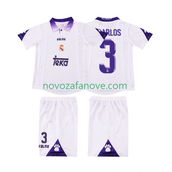 Nogometni Dres Real Madrid R CARLOS 3 1997 Retro Dječji Domaći 1998 Kratkih Rukava