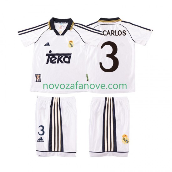 Nogometni Dres Real Madrid R CARLOS 3 2000 Retro Dječji Domaći 1998 Kratkih Rukava