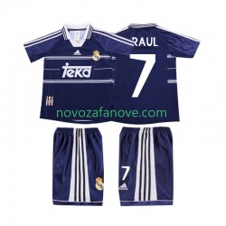Nogometni Dres Real Madrid RAUL 7 Retro Dječji Gostujući 1998 1999 Kratkih Rukava
