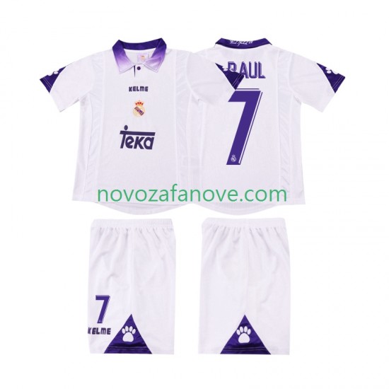Nogometni Dres Real Madrid RAUL 7 1997 Retro Dječji Domaći 1998 Kratkih Rukava