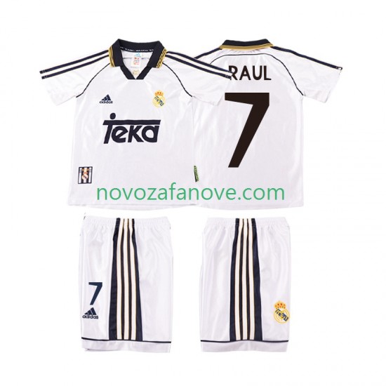 Nogometni Dres Real Madrid RAUL 7 2000 Retro Dječji Domaći 1998 Kratkih Rukava