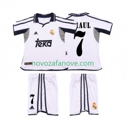 Nogometni Dres Real Madrid RAUL 7 2001 Retro Dječji Domaći 2002 Kratkih Rukava