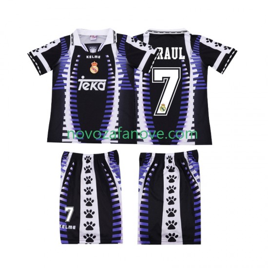 Nogometni Dres Real Madrid RAUL 7 1997 Retro Dječji Treći 1998 Kratkih Rukava