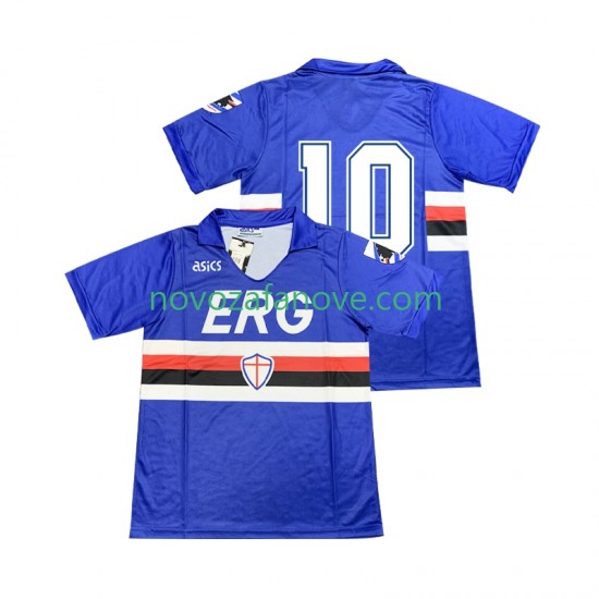 Nogometni Dres Sampdoria 10 1990 1991 Retro Muški Domaći Kratkih Rukava