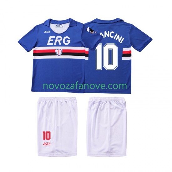Nogometni Dres Sampdoria MANCINI 10 1990 1991 Retro Dječji Domaći Kratkih Rukava
