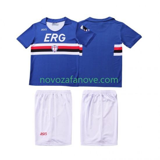 Nogometni Dres Sampdoria 1990 1991 Retro Dječji Domaći Kratkih Rukava