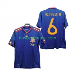Nogometni Dres Španjolska Andres Iniesta 6 Retro Muški Gostujući 2010 Kratkih Rukava