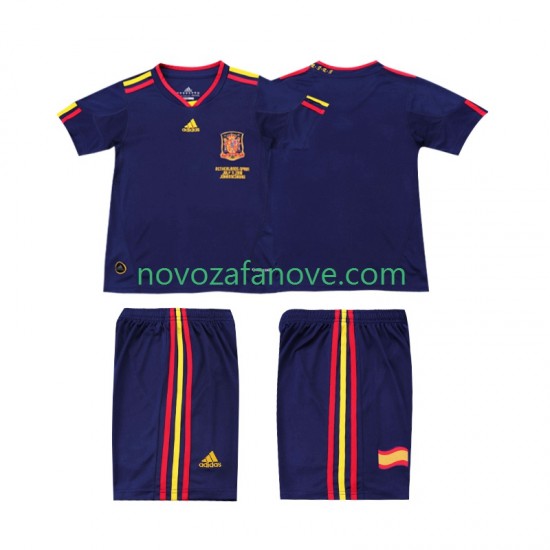Nogometni Dres Španjolska Retro Dječji Gostujući 2010 Kratkih Rukava